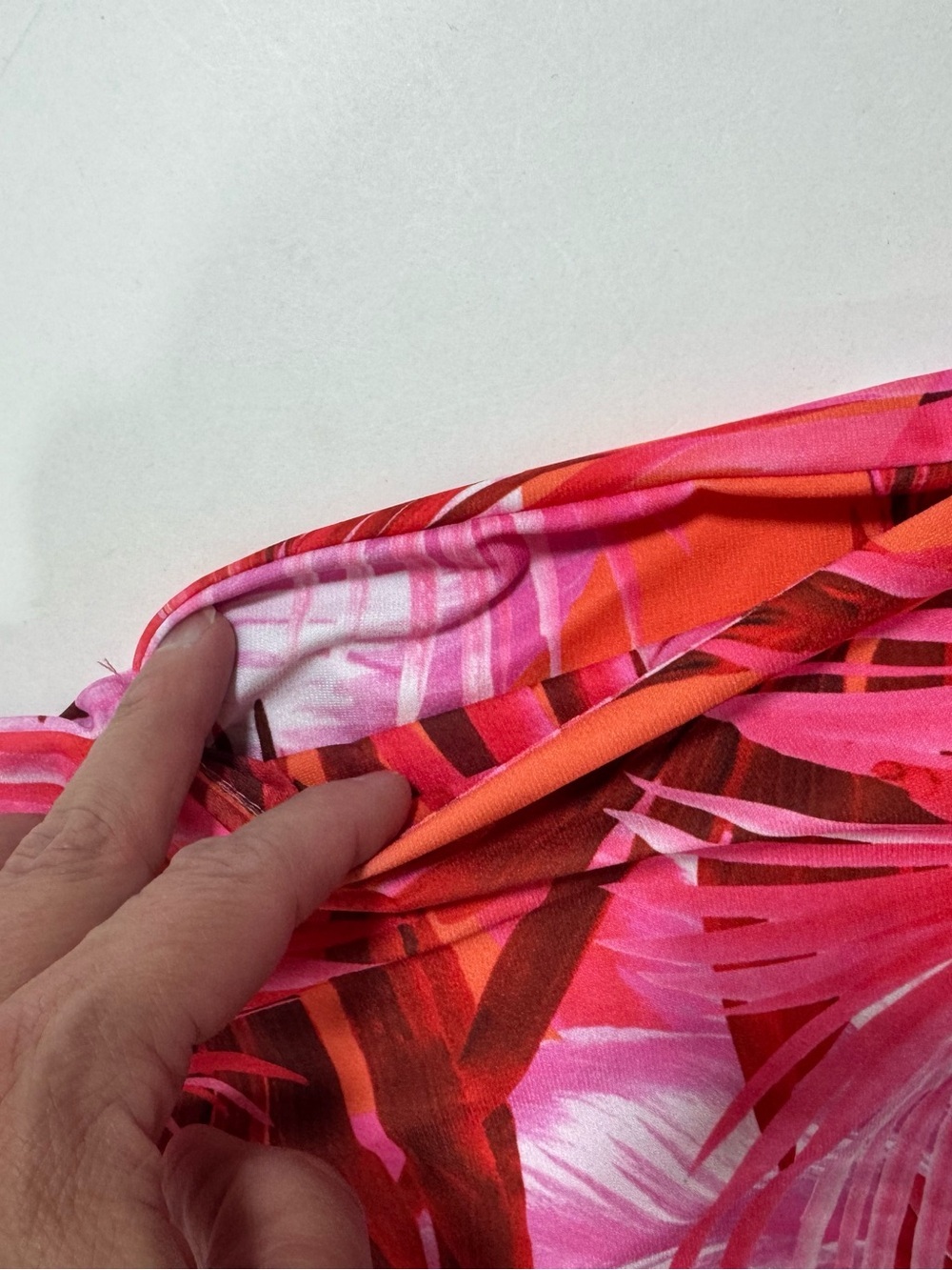 Boston Proper Pocket Palazzo Pants Red Pink Palm Print - Picture 5 of 9